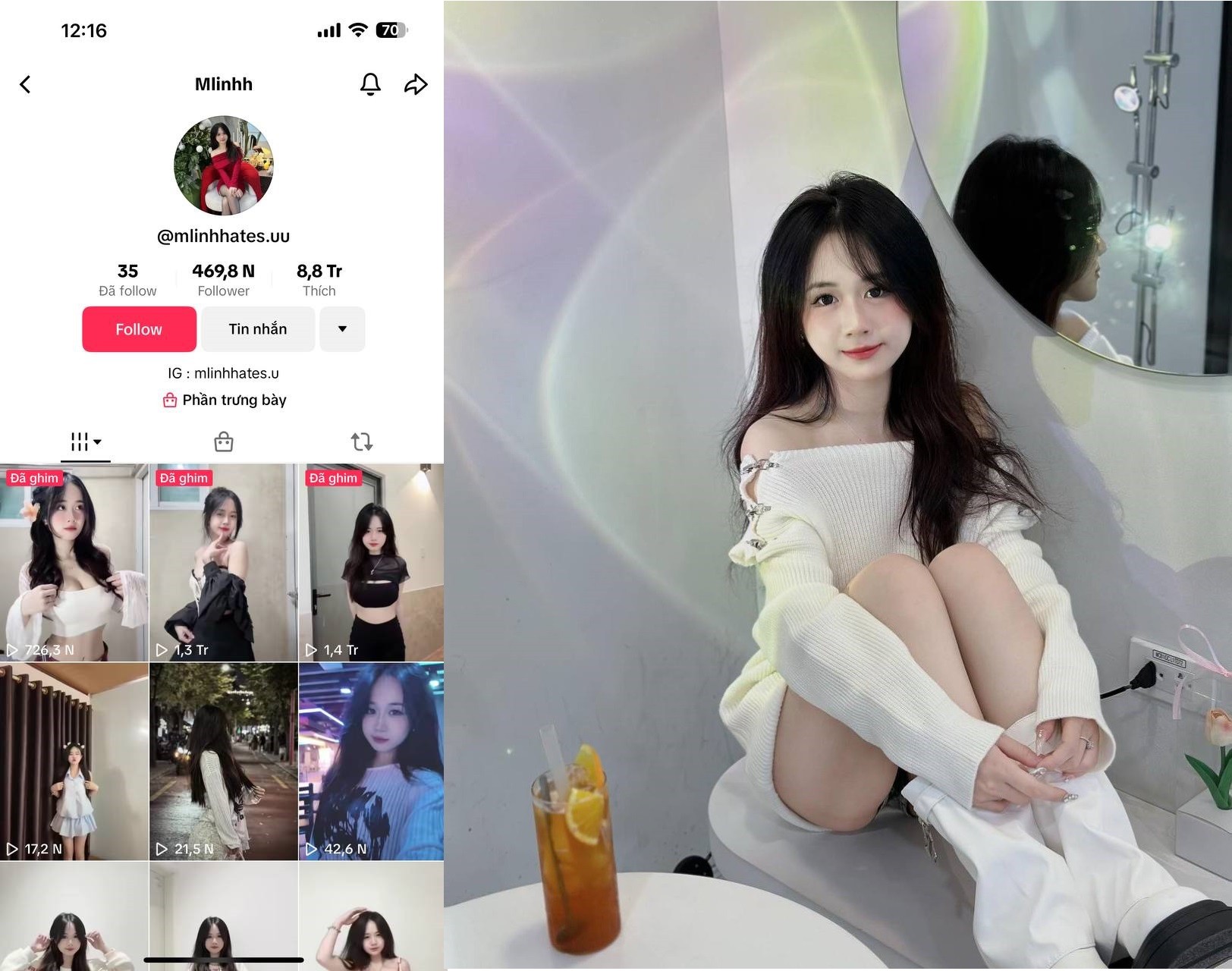 Poster of Tiktoker Mlinhh phịch nhau với trai lộ clip sex